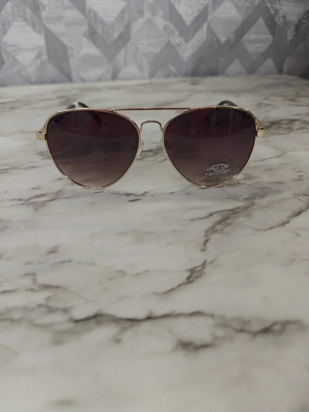 Oscar de la Renta Womens Aviator Sunglasses Gold Gradient MOD3105 58-14-150
